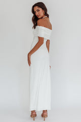 Cruising Sunset Off Shoulder Dress Off White
